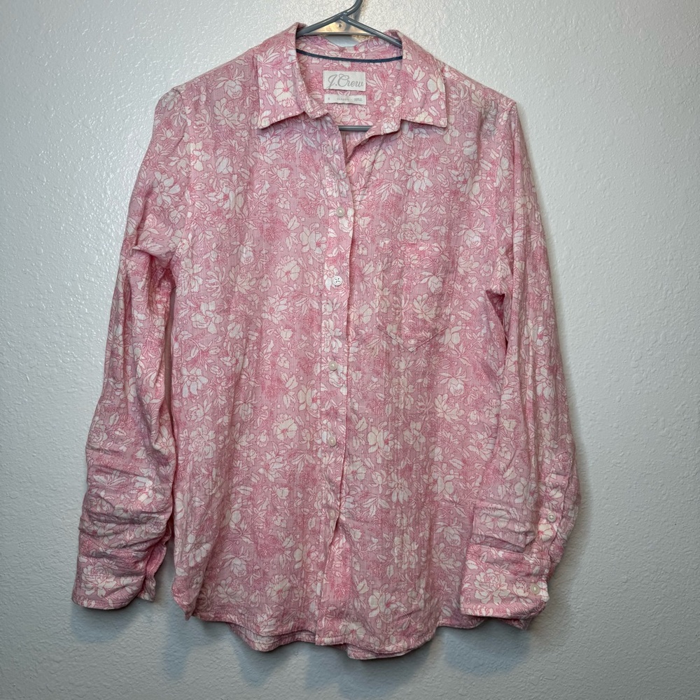 J. Crew Classic Fit Button Down Soft Gauze Tossed Floral Size Small